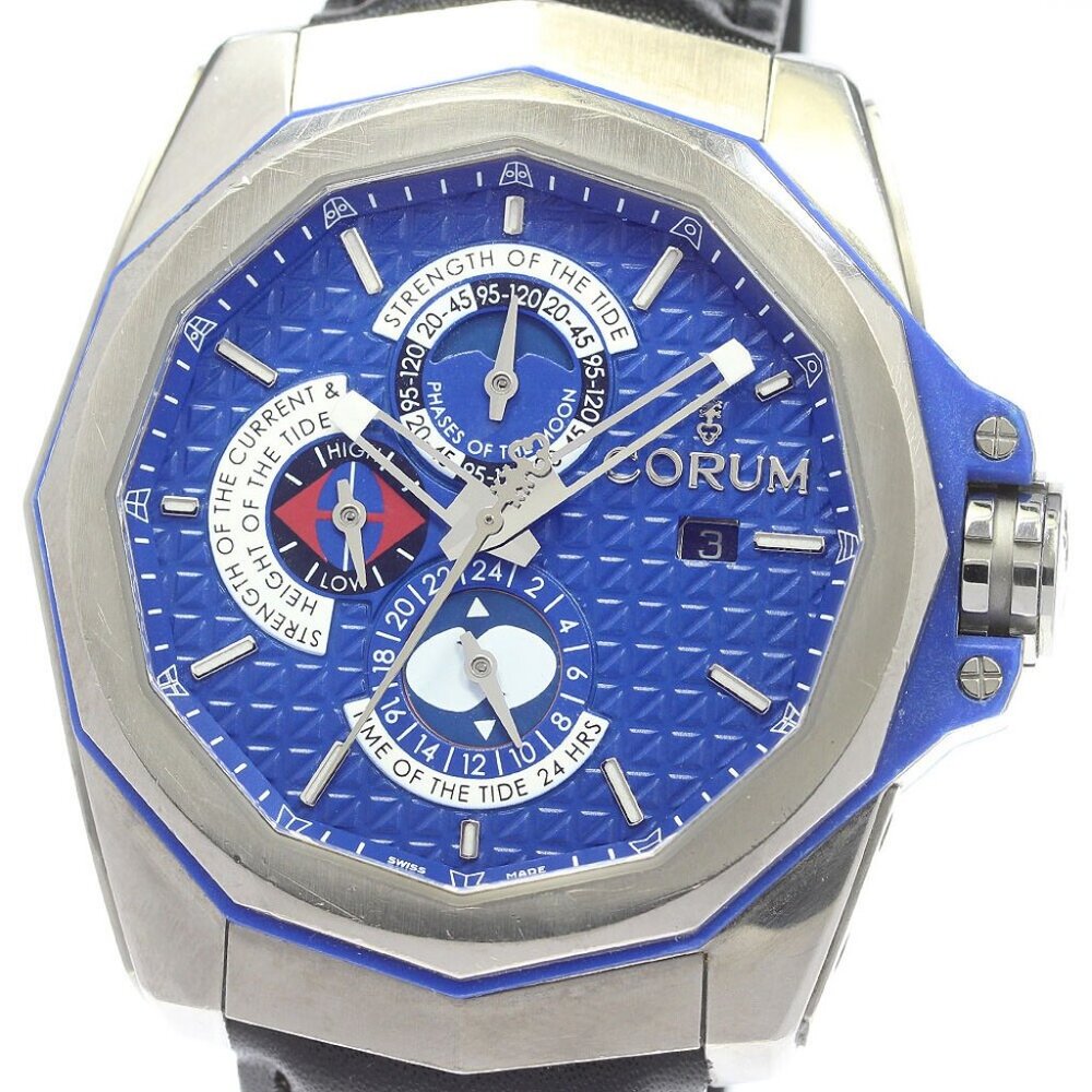 CORUM Admirals 277.101.04 Moon Phase Tide Graph blue Dial Automatic Men's_849867